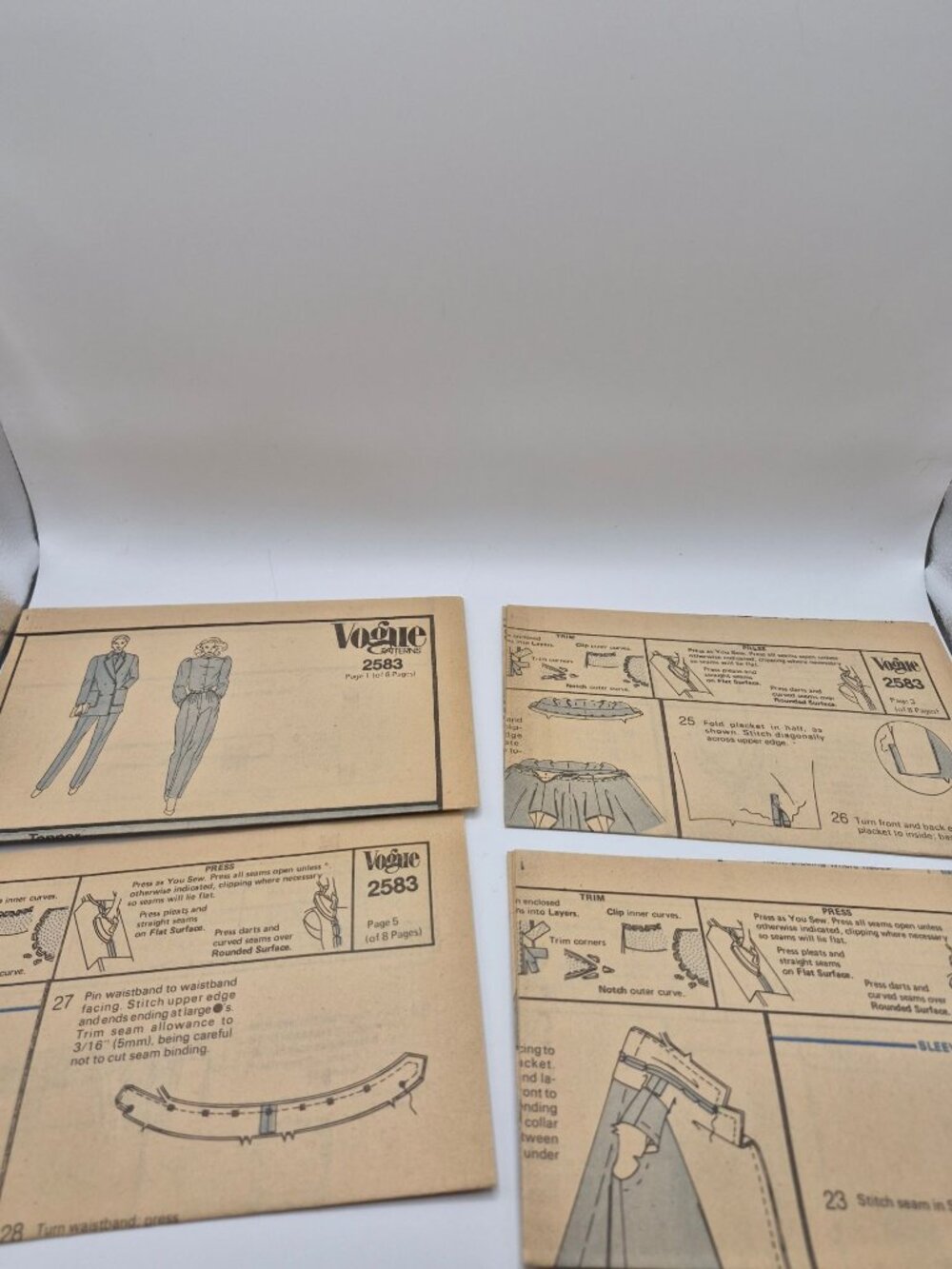 Vogue Christian Aujard Designer Pattern 2583 Misses Three Piece Size 8 1980s - Picture 6 of 8